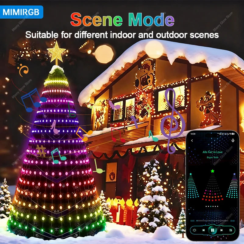 Smart Christmas Tree Lights with Star Topper