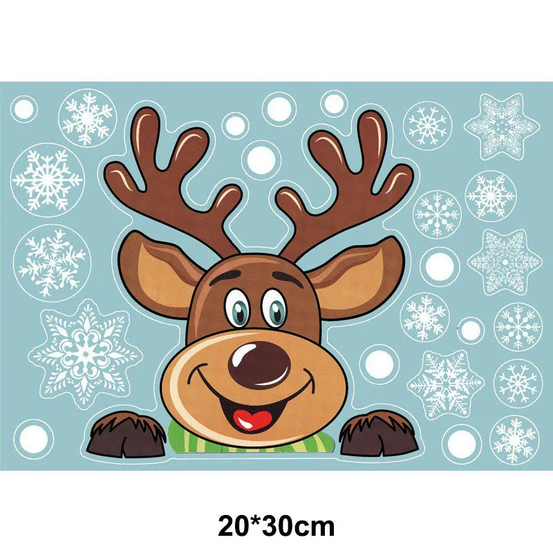 Santa & Reindeer Christmas Window Clings