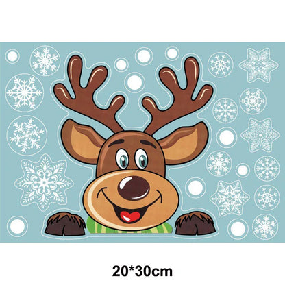 Santa & Reindeer Christmas Window Clings