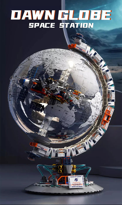 Creative Technology Space Station Transparent Globe Building Blocks High Tech Construction Bricks Set Toy Gifts For Children
