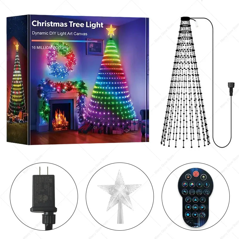 Smart Christmas Tree Lights with Star Topper