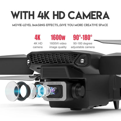 Pro WiFi FPV Drone - Single/Dual 4K/1080P Camera, Wide-Angle HD, Altitude Hold, Foldable Quadcopter RC Helicopter Toy