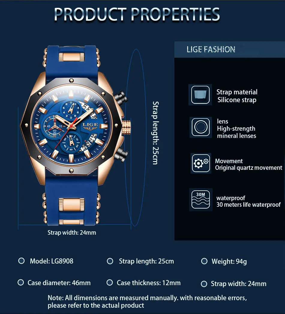 Luxury Chronograph – Waterproof Sport Quartz Watch for Men