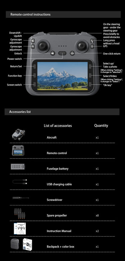 4K Professional Drone With HD Camera 3-Axis Gimbal GPS Dron 360° Obstacle Avoidance 5G WIFI RC Quadcopter Toys