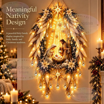 Lighted Nativity Wall Decor — Global Mix holiday decor image 2