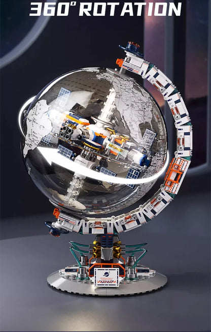 Creative Technology Space Station Transparent Globe Building Blocks High Tech Construction Bricks Set Toy Gifts For Children