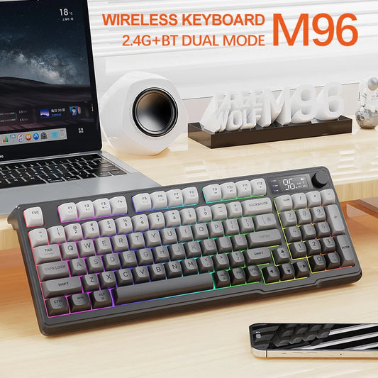 M96 Bluetooth Wireless Keyboard – Multi-Device, Ergonomic & Screen