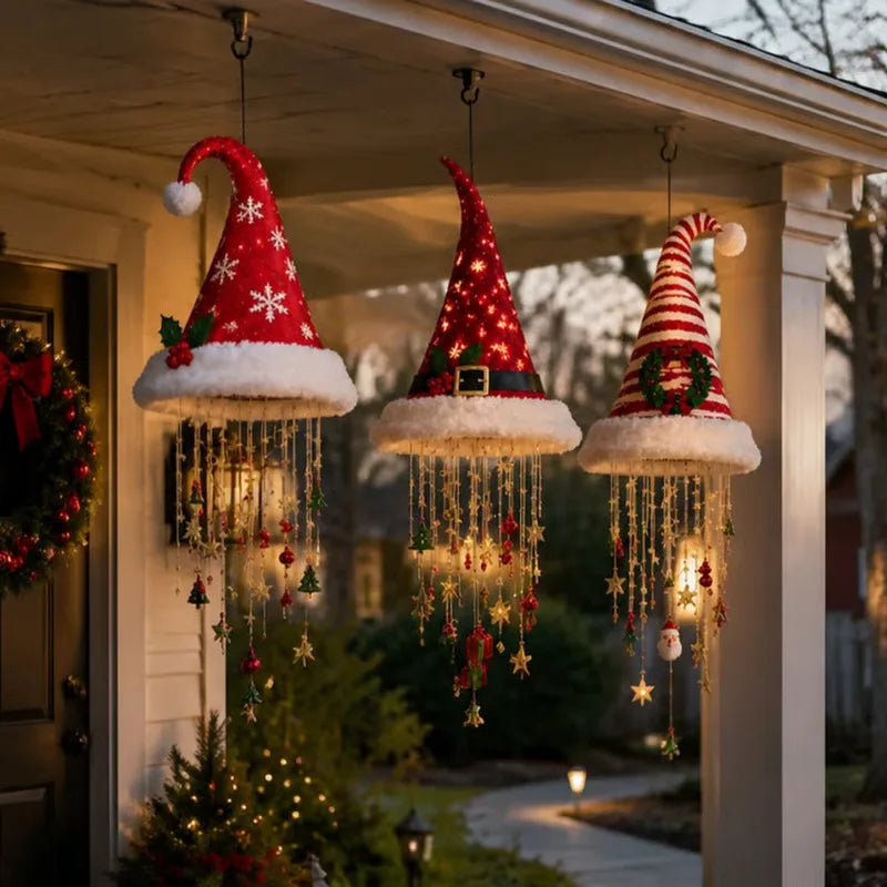 Lighted Santa Hat Christmas Chandelier