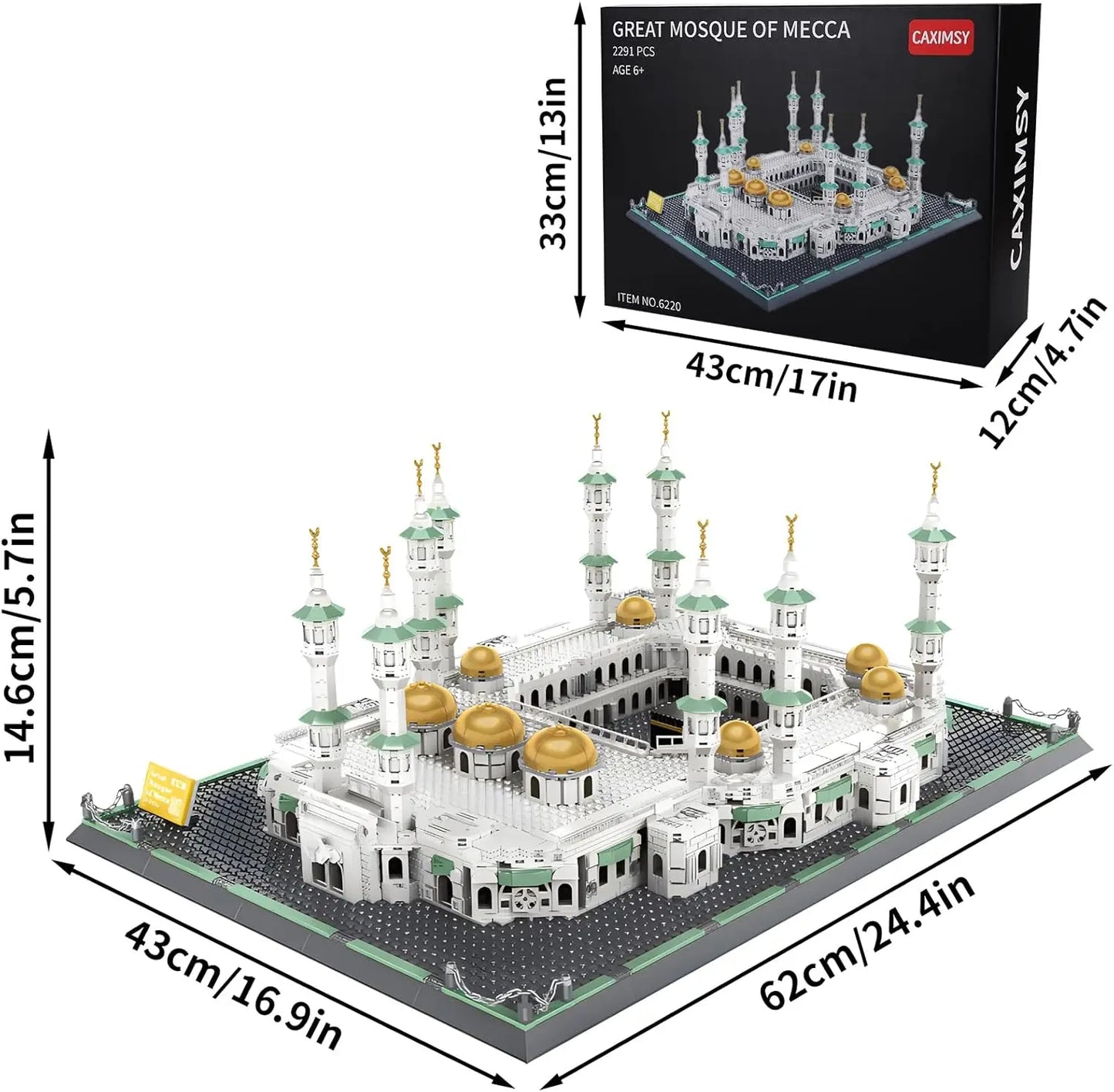 Great Mosque of Mecca Building Blocks Set Islamic Masjid Architectural Model Toys Muslim Eid Gifts for Kids Adult 2291 Pieces