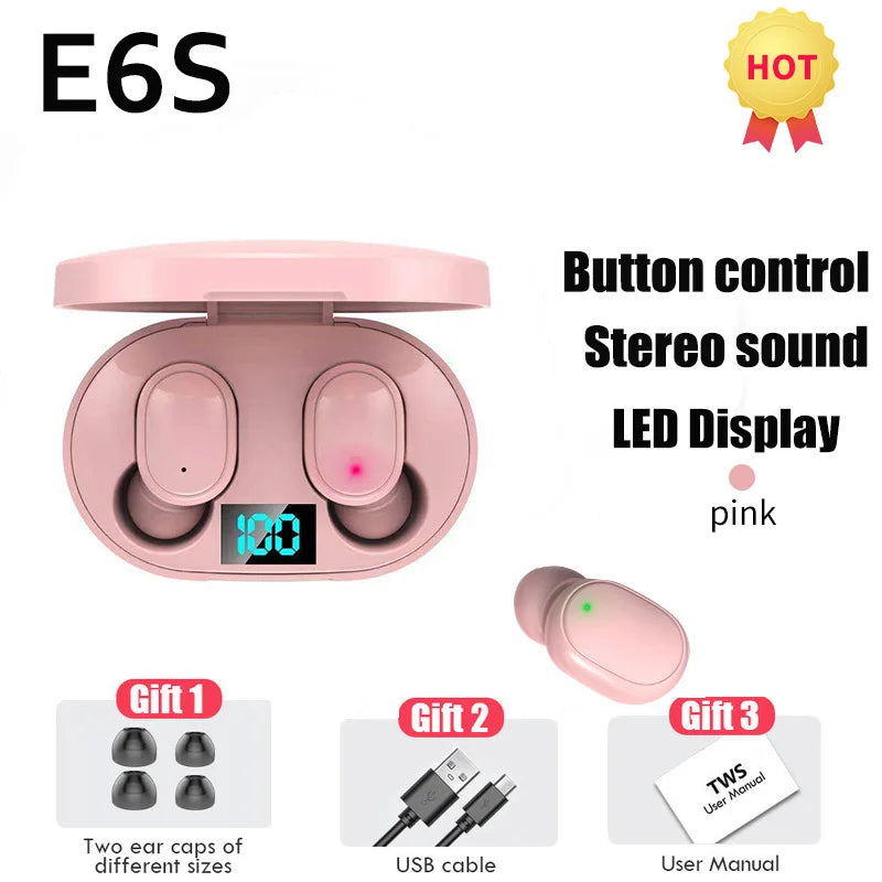 Wireless Earphones Bluetooth 5.0 Headphones Waterproof Earbuds LED Display HD Stereo Bass Mic