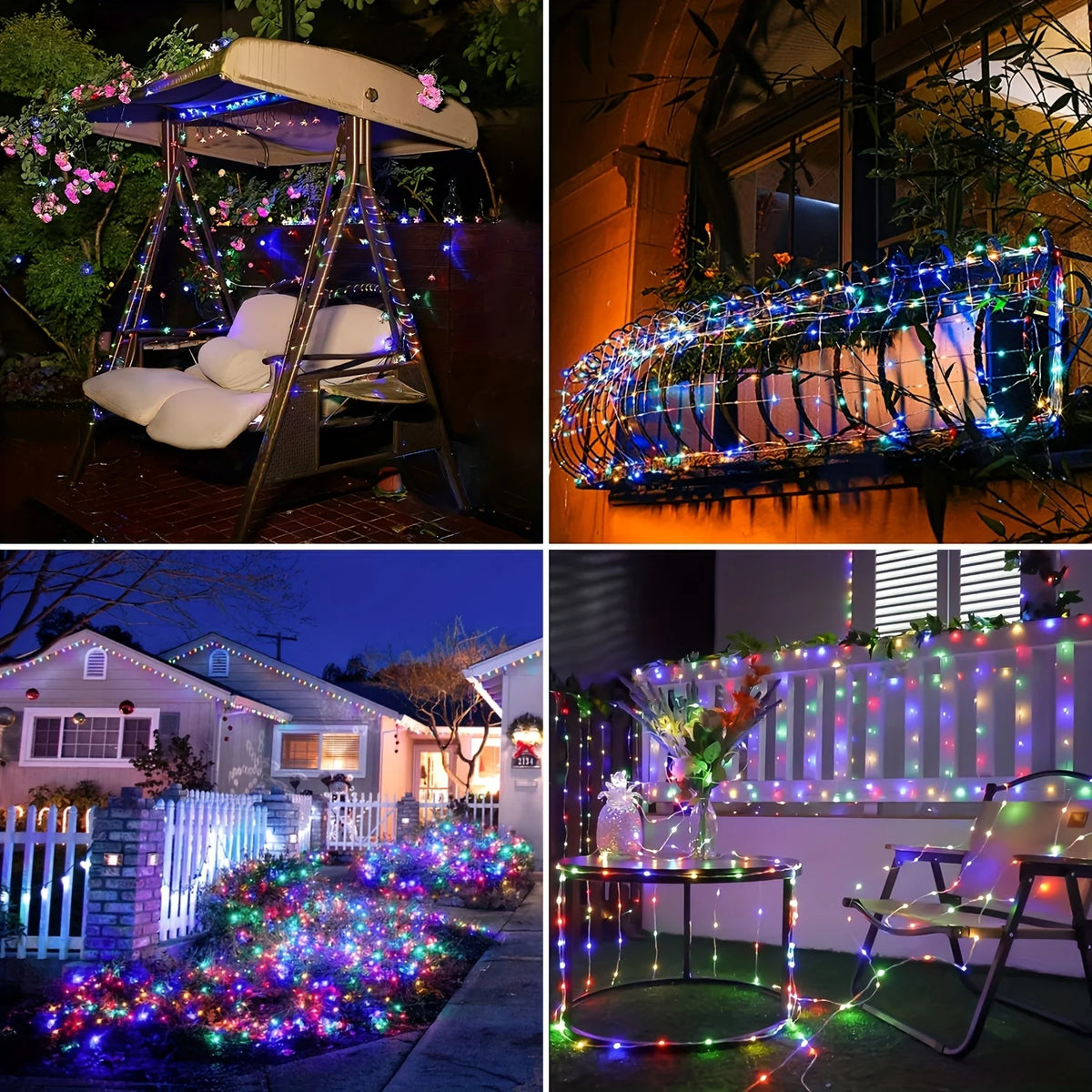 Outdoor Solar Christmas String Lights – 4 Pack