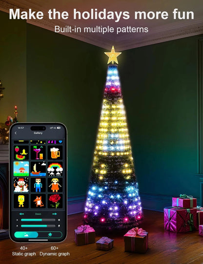Smart Christmas Tree Lights with Star Topper