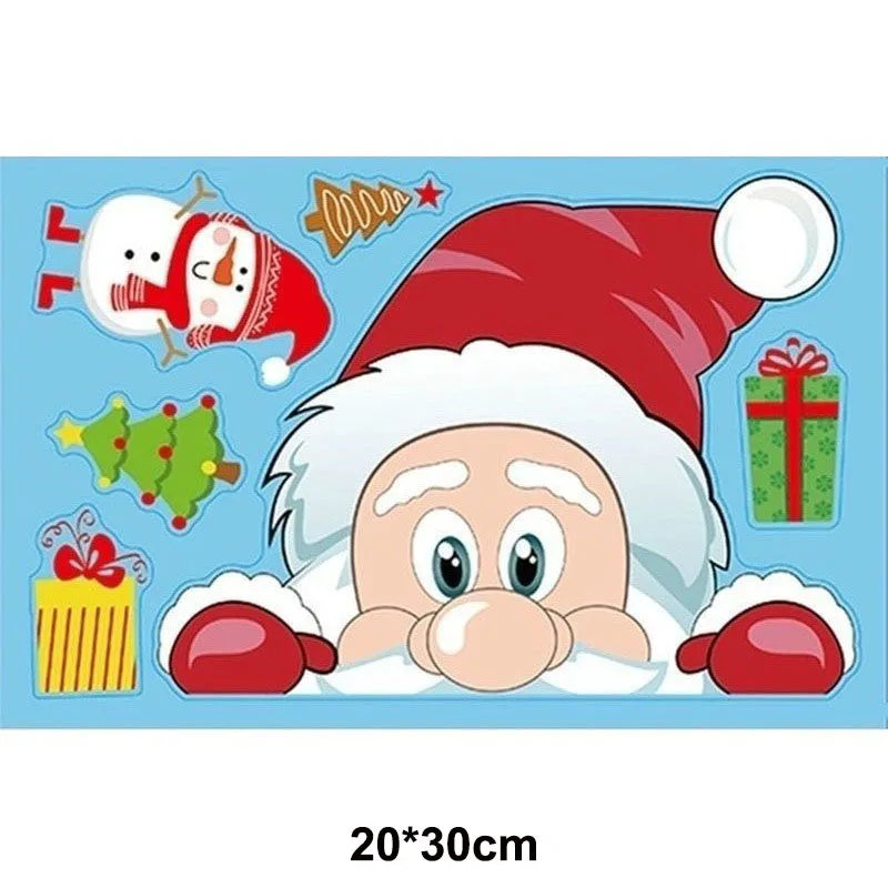 Santa & Reindeer Christmas Window Clings