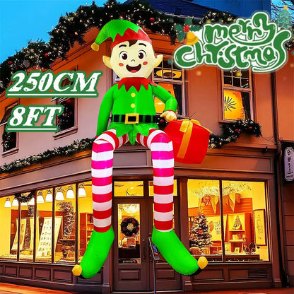 Inflatable Climbing Santa & Elf Christmas Decoration