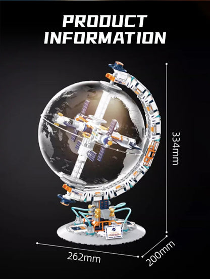 Creative Technology Space Station Transparent Globe Building Blocks High Tech Construction Bricks Set Toy Gifts For Children