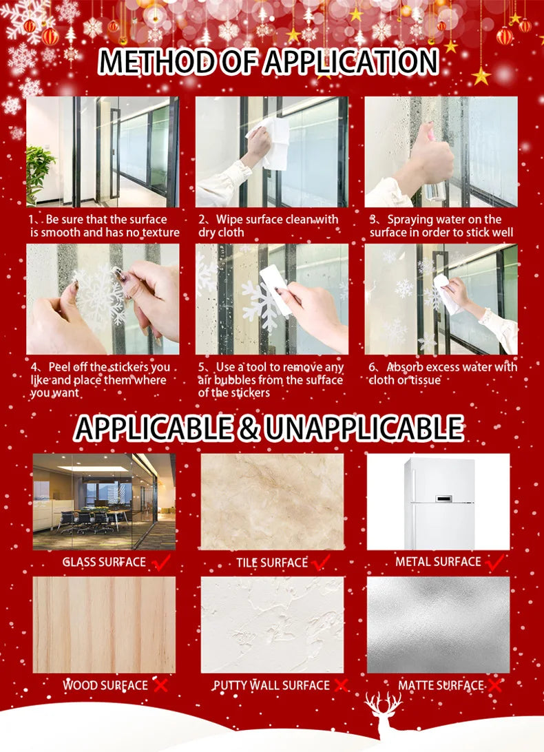 Santa & Snowman Christmas Window Clings