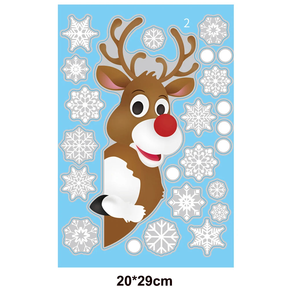 Santa & Reindeer Christmas Window Clings