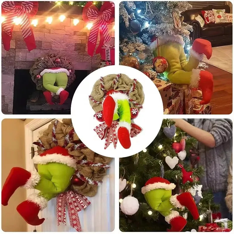Christmas Elf Legs Burlap Wreath