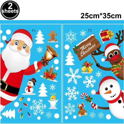 Santa & Reindeer Christmas Window Clings