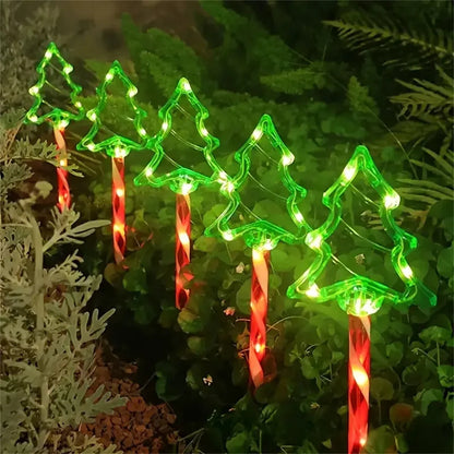 Solar Candy Cane Lights – 5 Piece Set — Global Mix holiday decor image 9