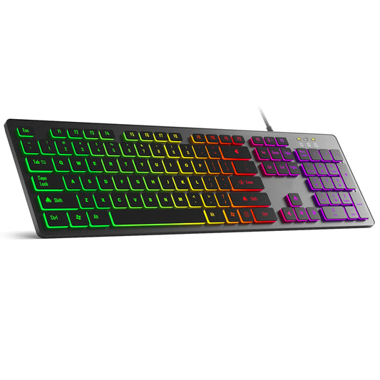 RGB Backlit Wired Gaming & Office Keyboard – Multi-Language