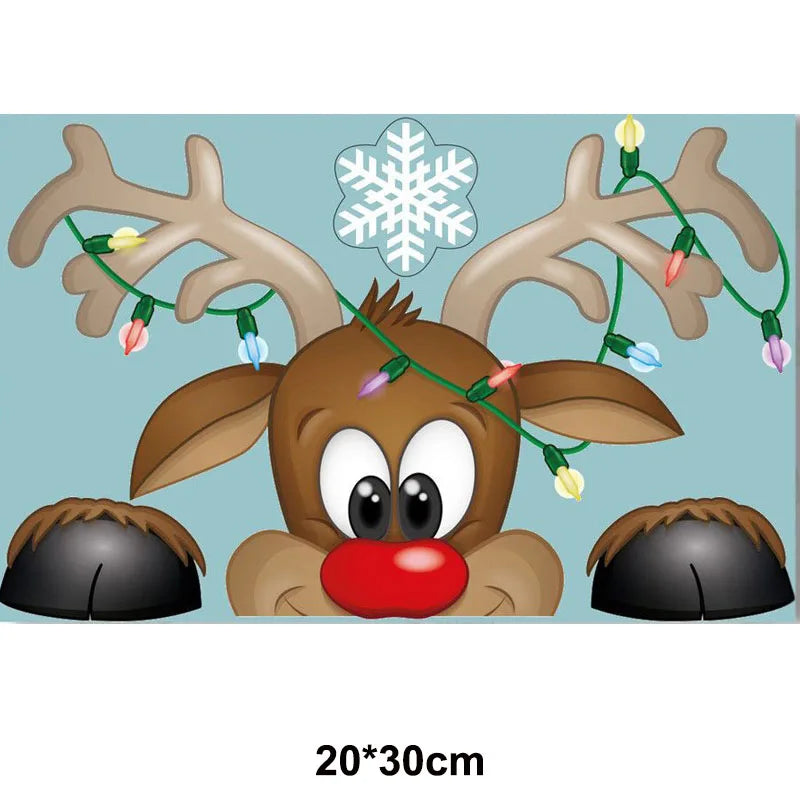 Santa & Reindeer Christmas Window Clings