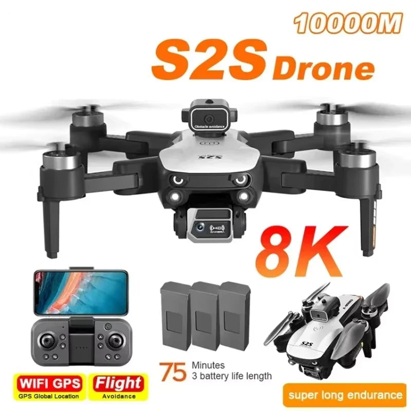 Drone 8K 5G GPS HD Aerial Photography Dual-Camera Omnidirectional Obstacle Brushless Avoidance Quadcopter