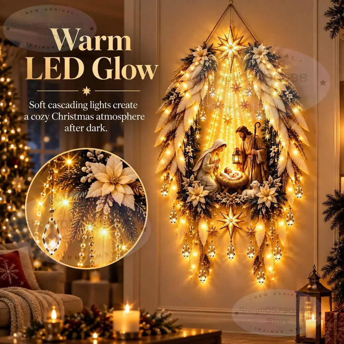 Lighted Nativity Wall Decor — Global Mix holiday decor image 3