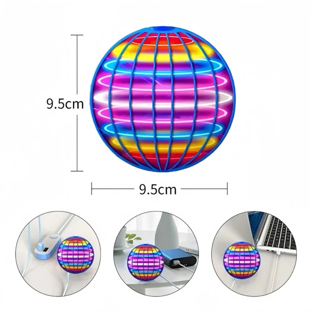  Flying Ball Children's Hand Controlled Color LED Cosmic Globe 360 °Rotating Suspension Ball Suitable for Indoor and Outdoor Toy