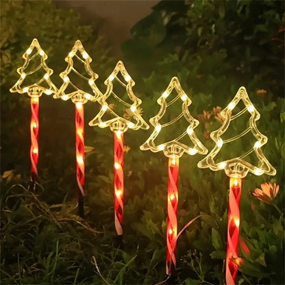 Solar Candy Cane Lights – 5 Piece Set — Global Mix holiday decor image 6