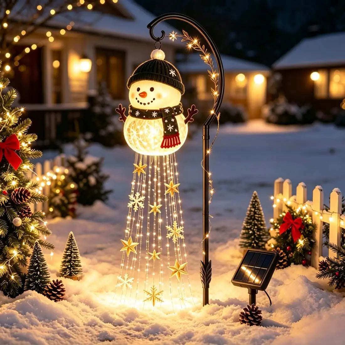 Snowman Starfall Christmas Garden Light