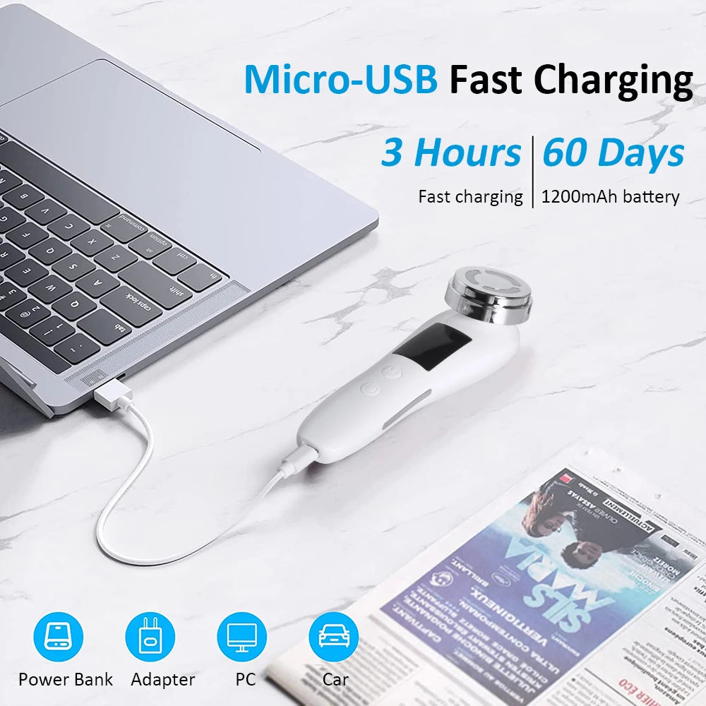 Facial Massager Microcurrent Massager for Face LED Light Therapy Skin Tightenin Facial Lifting Wrinkle Reducing Beauty Device - Global Mix