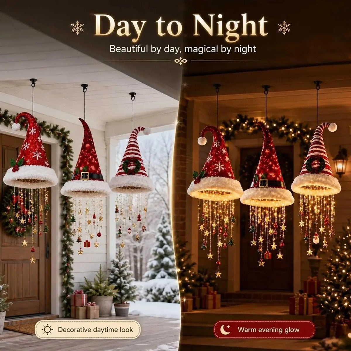 Lighted Santa Hat Christmas Chandelier