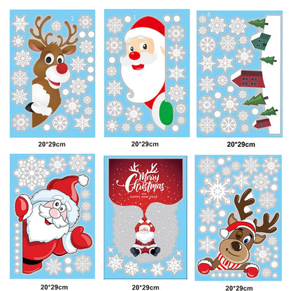 Santa & Reindeer Christmas Window Clings
