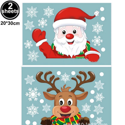 Santa & Reindeer Christmas Window Clings