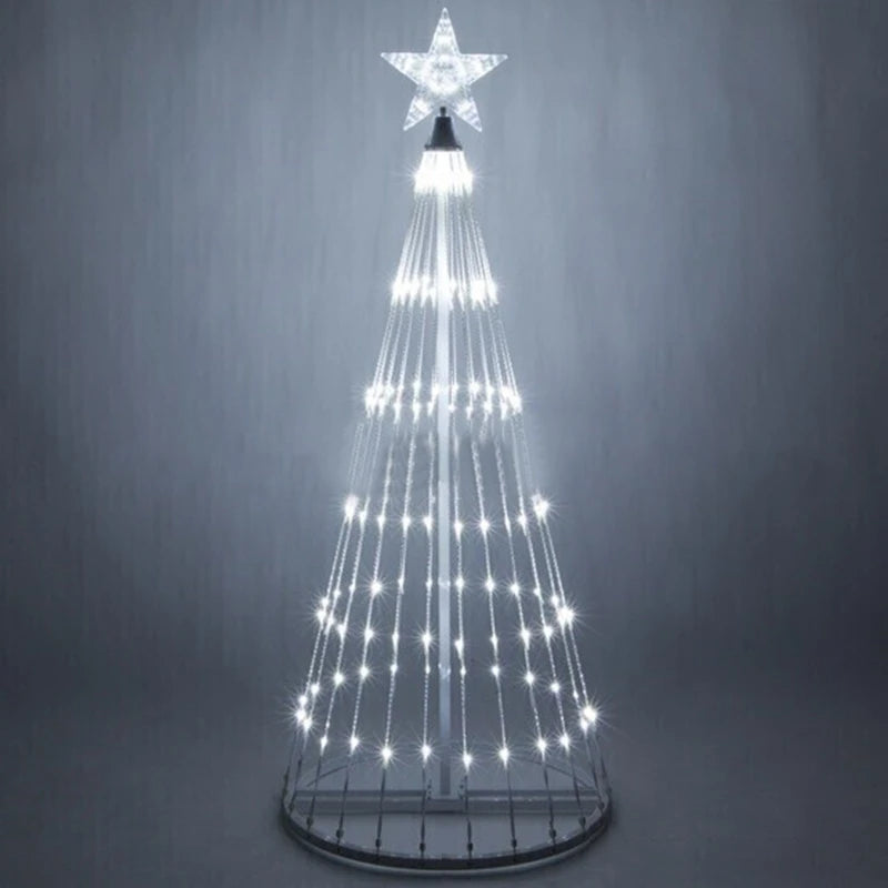 Christmas Tree Waterfall Star Lights