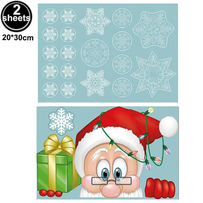 Santa & Reindeer Christmas Window Clings