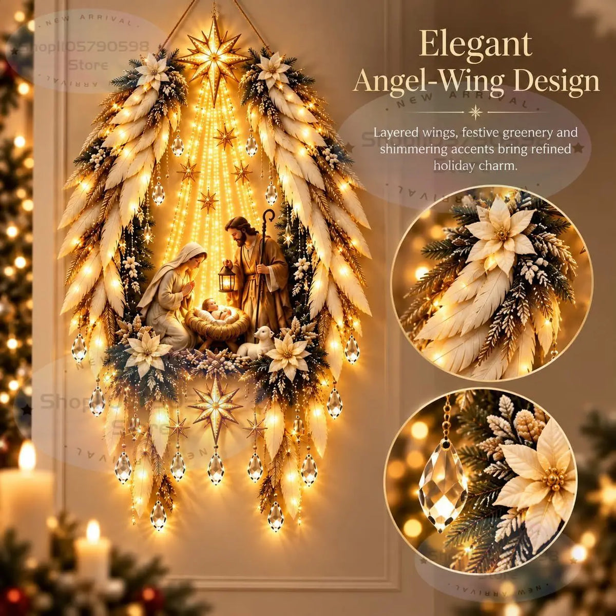 Lighted Nativity Wall Decor — Global Mix holiday decor image 4