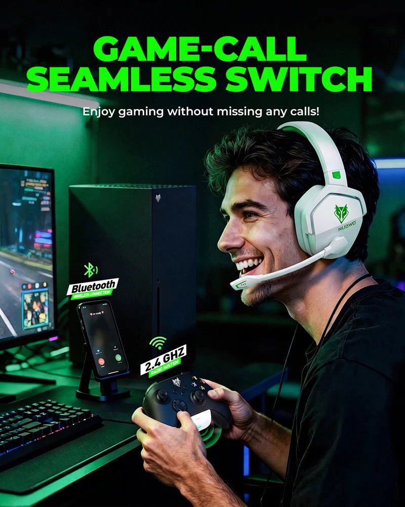 NUBWO Wireless Gaming Headset for Xbox & PC