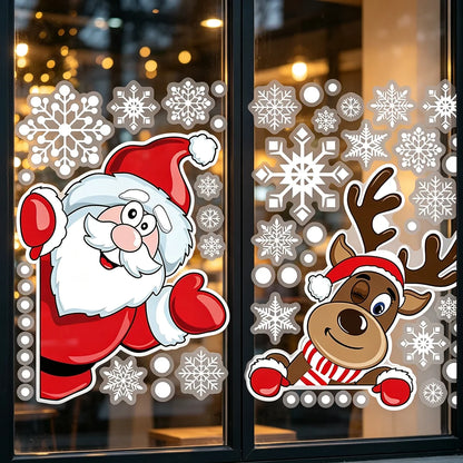 Santa & Reindeer Christmas Window Clings