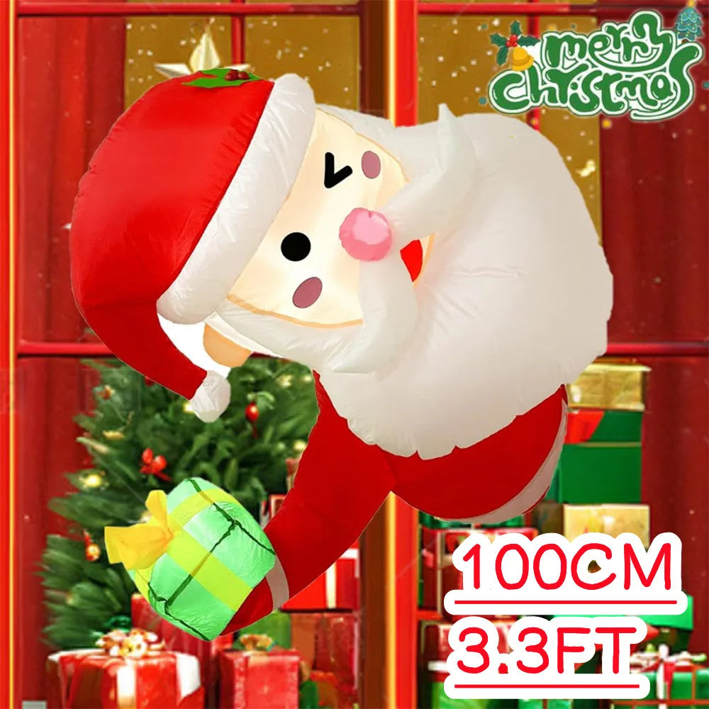 Inflatable Climbing Santa & Elf Christmas Decoration