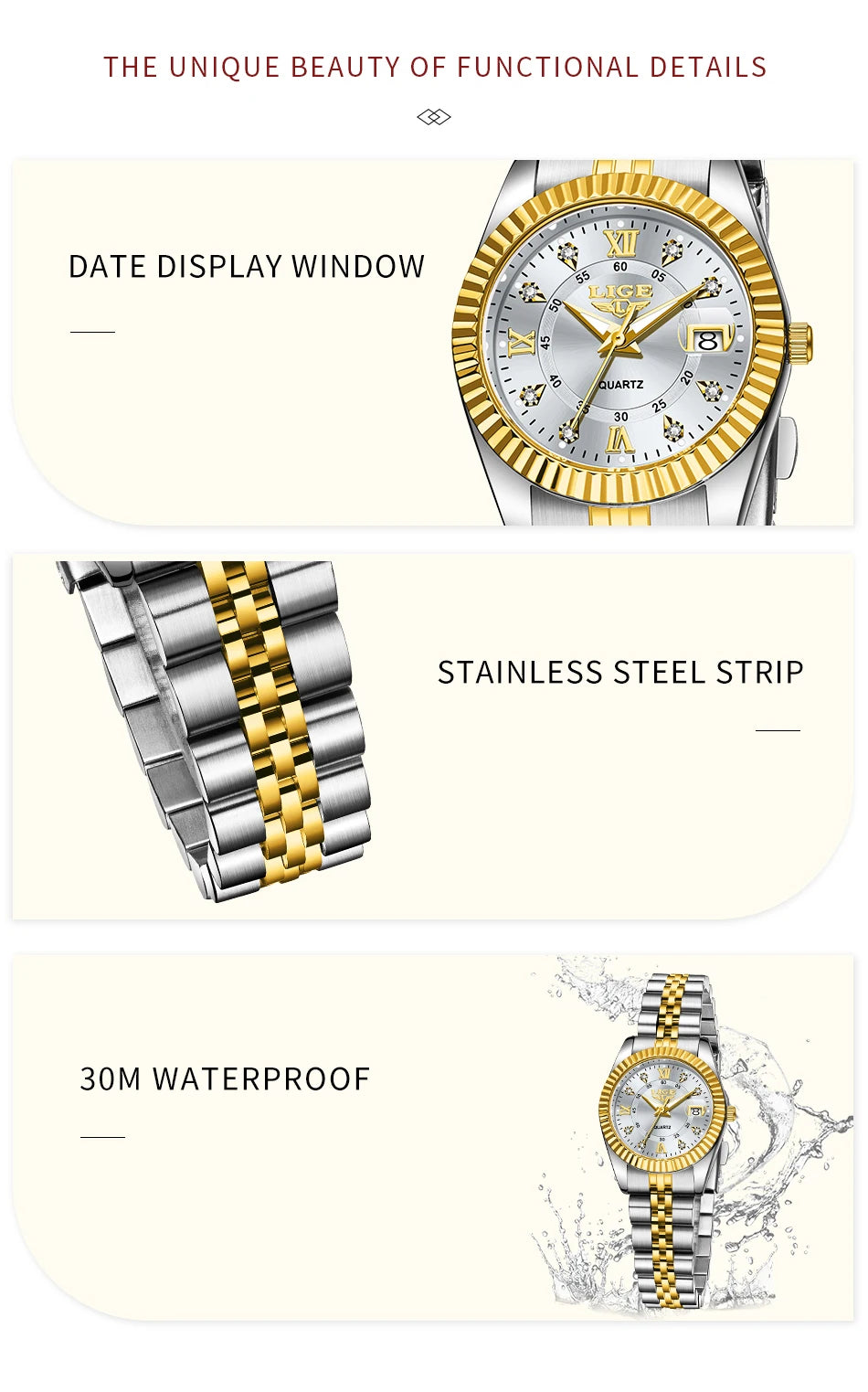 Elegant Women’s Luxury Bracelet Quartz Watch