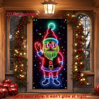 Luminous Santa Christmas Door Flag