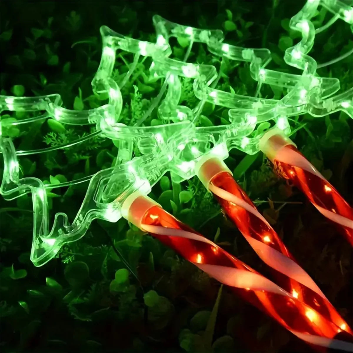 Solar Candy Cane Lights – 5 Piece Set — Global Mix holiday decor image 4