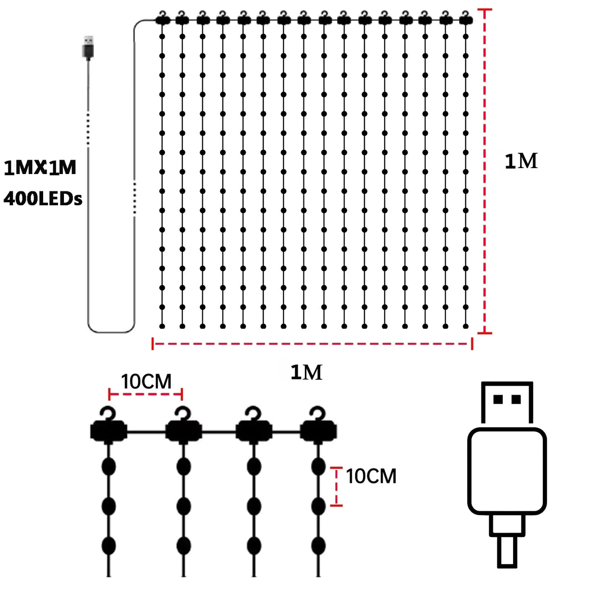 Smart RGB Christmas Curtain Lights