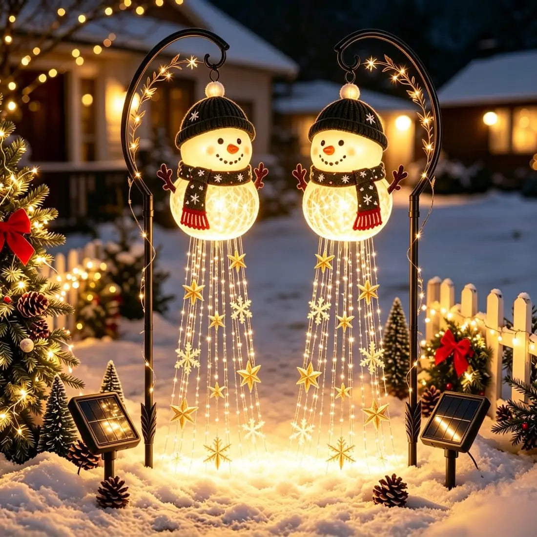 Snowman Starfall Christmas Garden Light