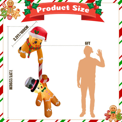 7 FT Inflatable Gingerbread Man Christmas Decoration