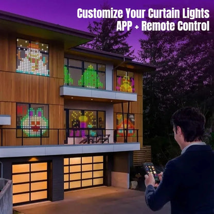 Smart LED Christmas Curtain Lights with Music Sync