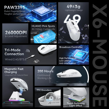 ATTACK SHARK X6 Wireless Gaming Mouse