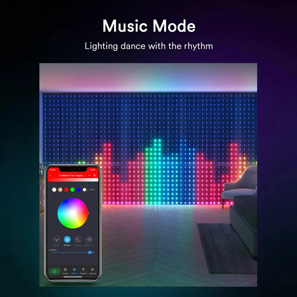 Smart RGB Christmas Curtain Lights